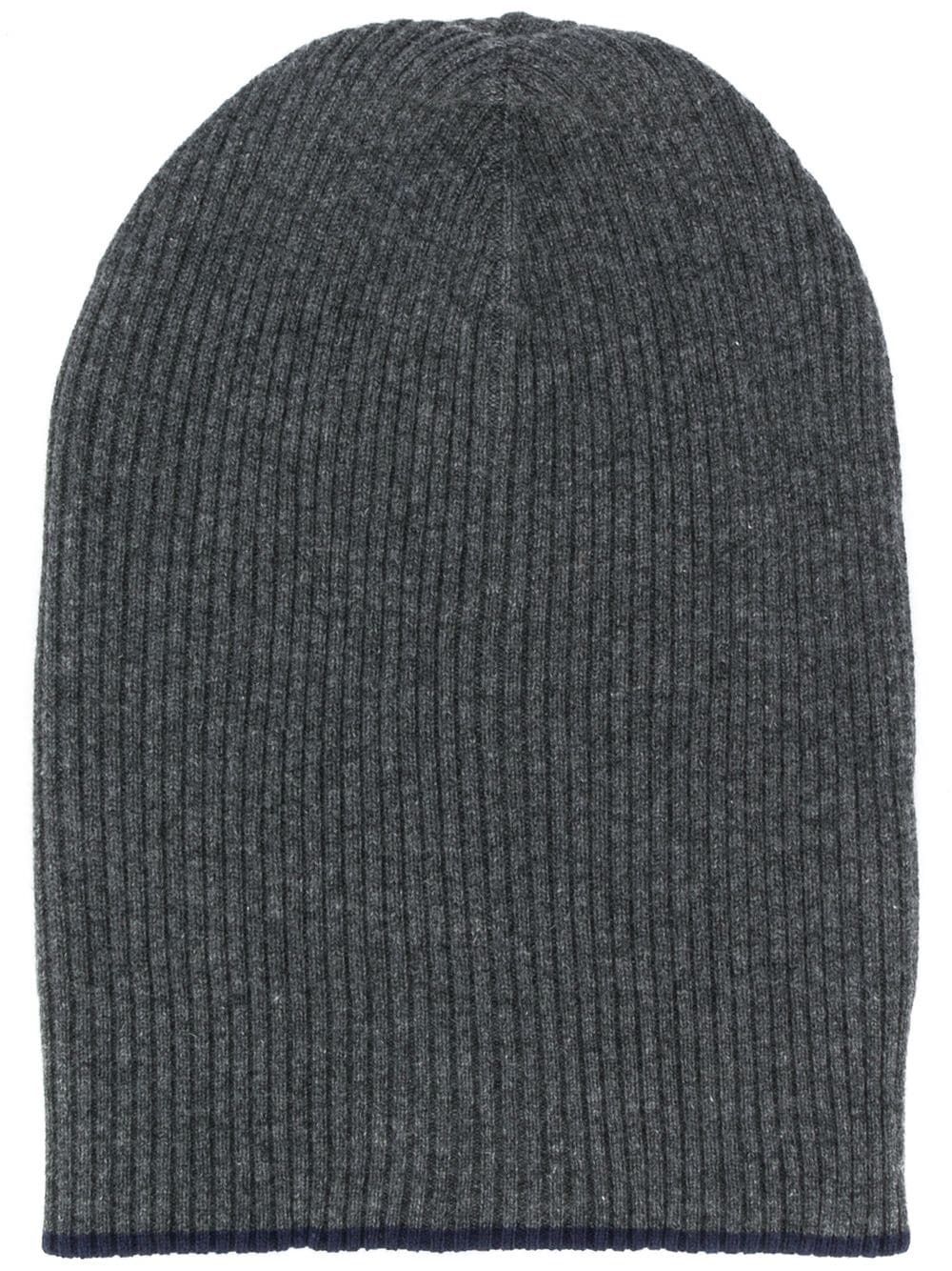 cashmere ribbed beanie - 1