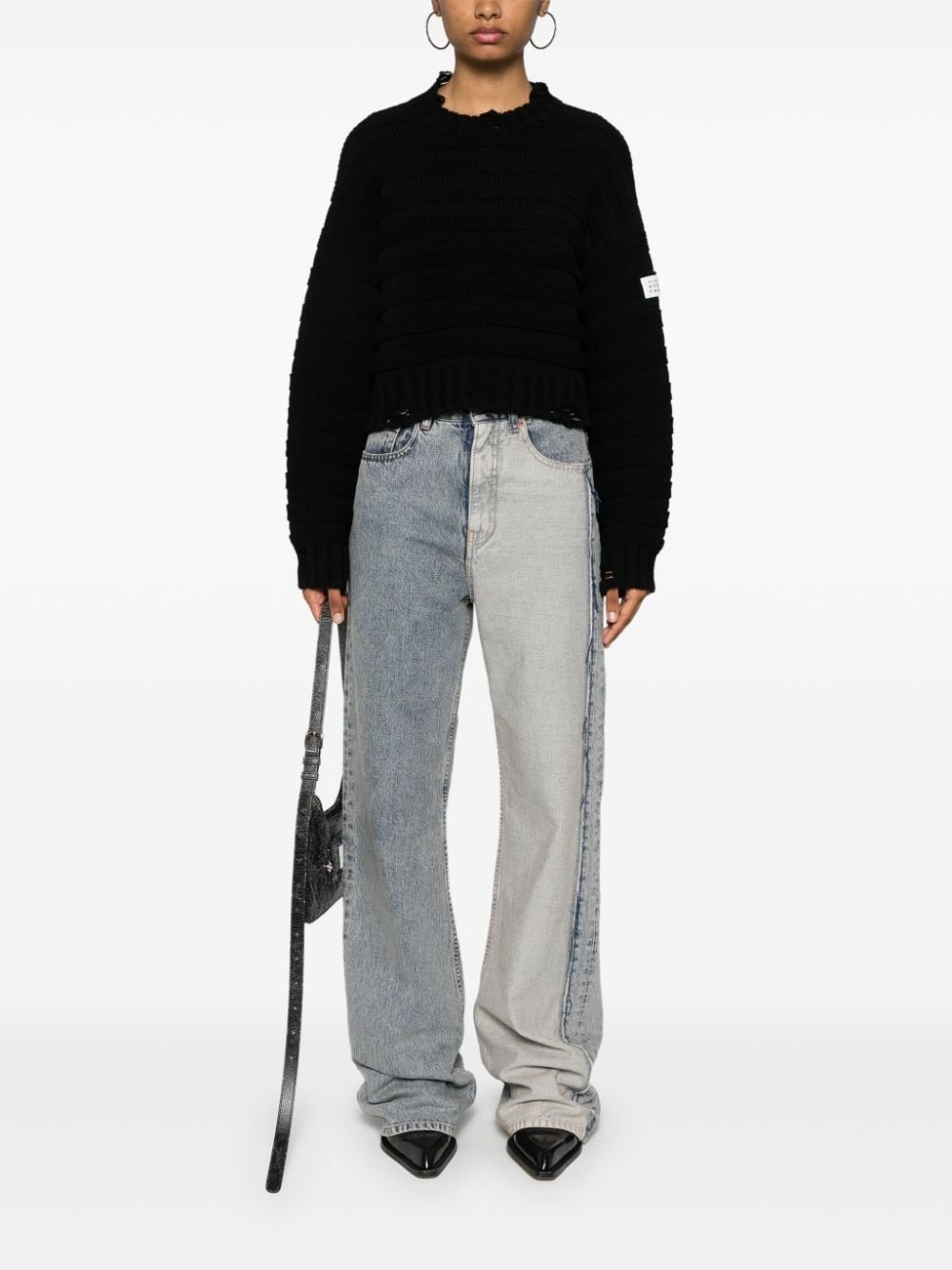distressed chunky-knit jumper - 2