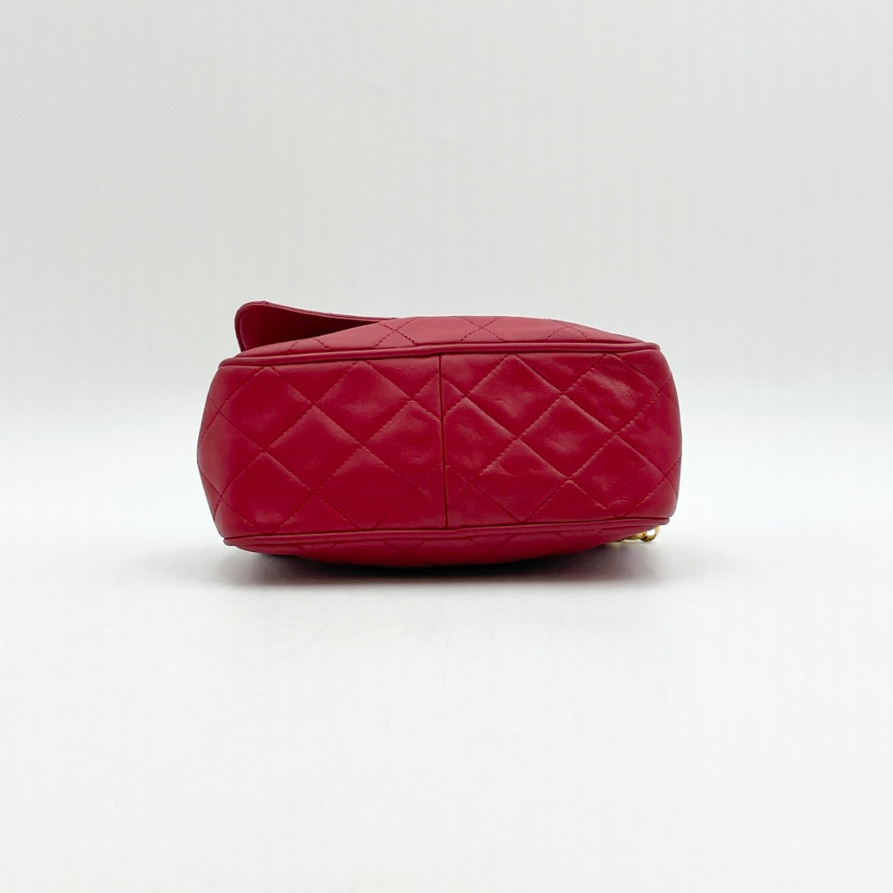 Chanel No.2 Red Bias Flap Mini Chain Crossbody Bag - 6