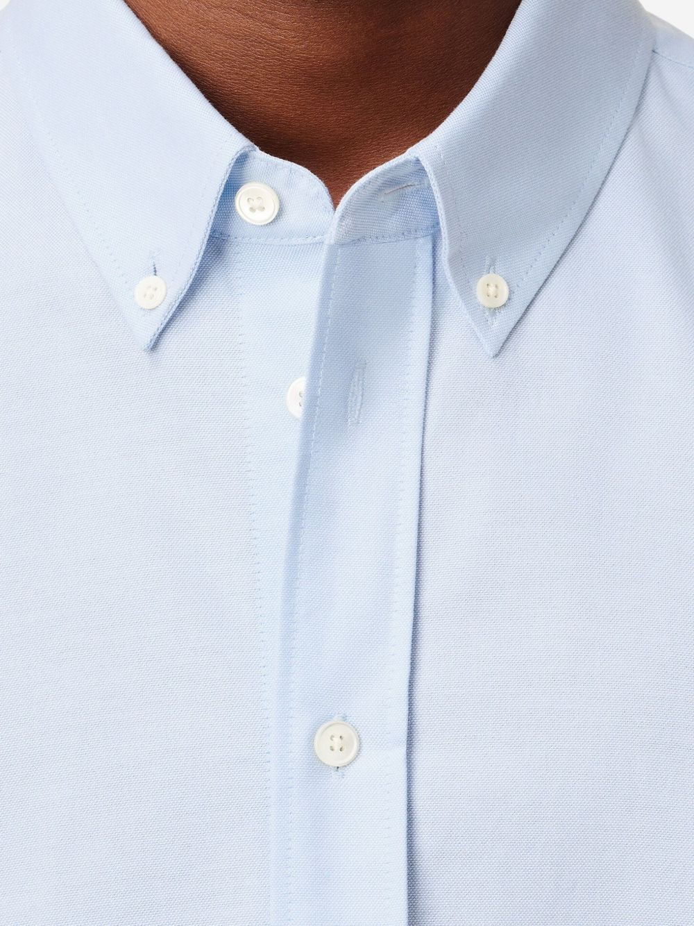 logo-embroidered cotton shirt - 5