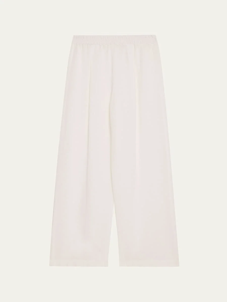 Wide-Leg Linen Crepe Gauze Pants - 1