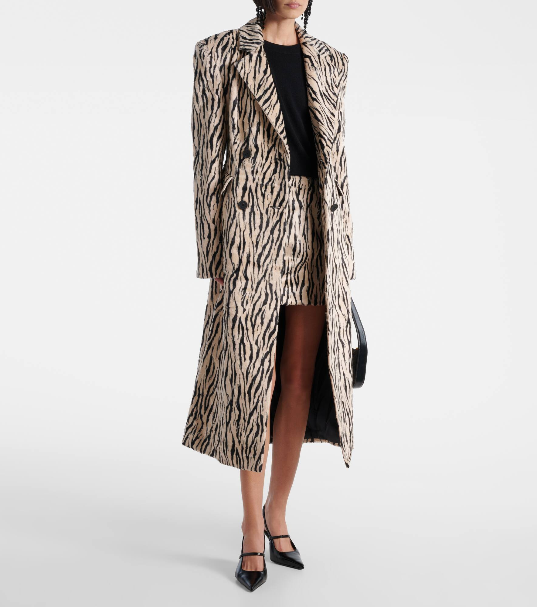Printed faux fur miniskirt - 2