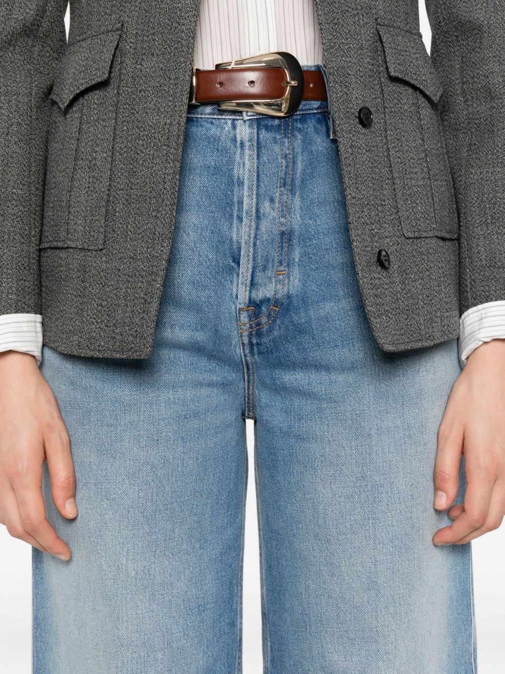 Wide-leg denim jeans - 4