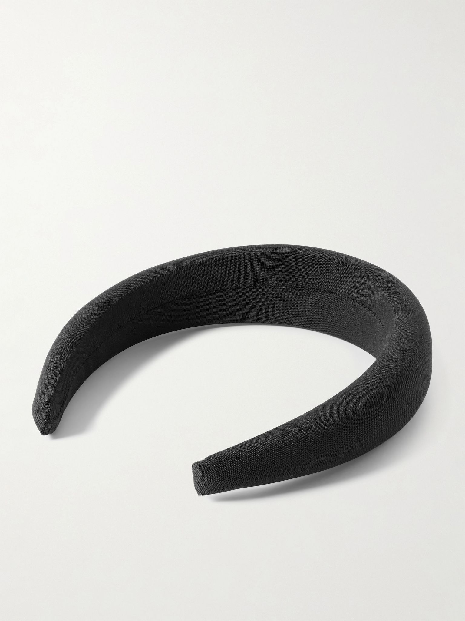 Classic Puffy padded silk-crepe headband Black - 3