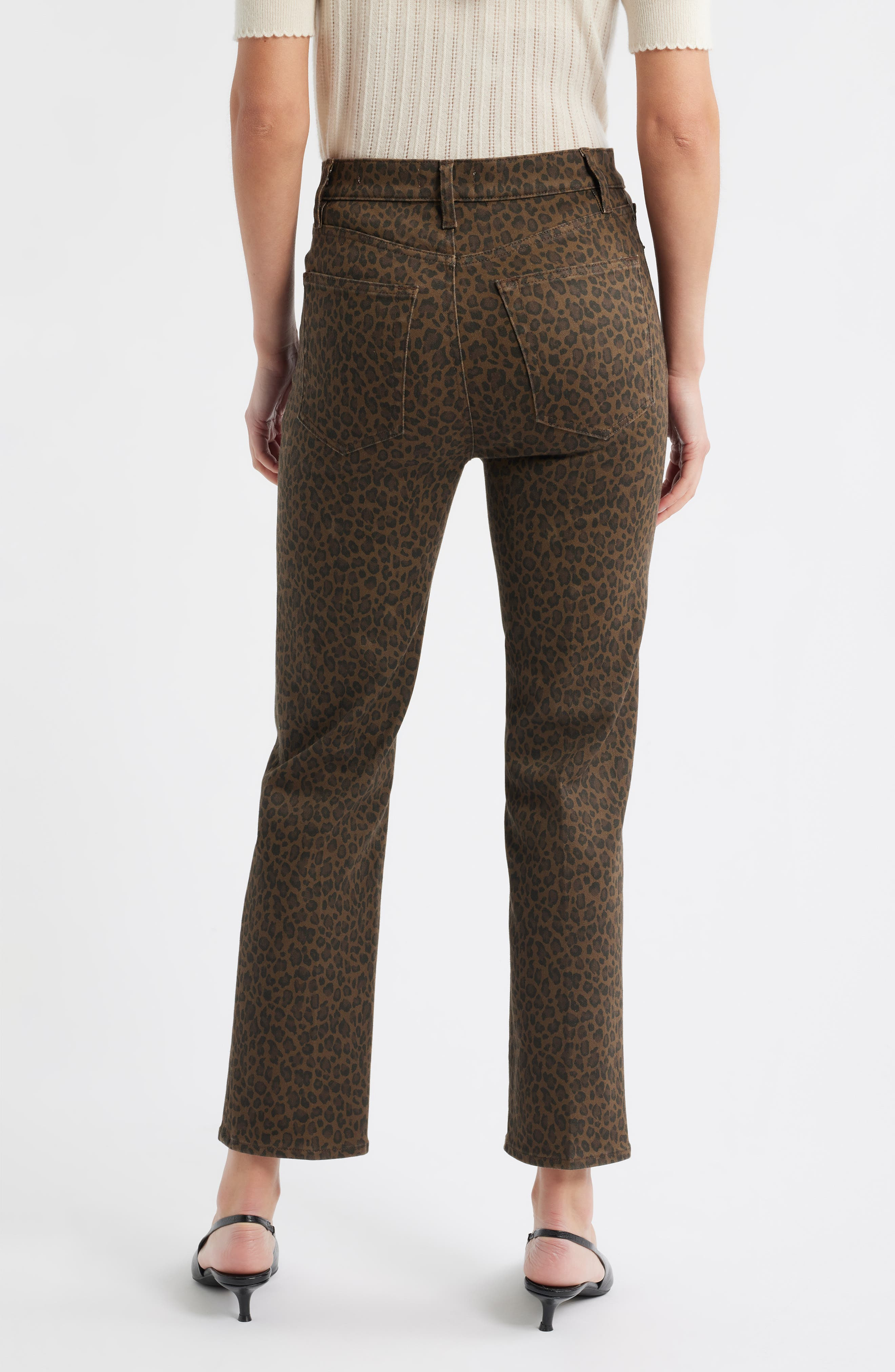 FRAME Le Sleek High Waist Ankle Straight Leg Jeans in Leopard at Nordstrom - 2