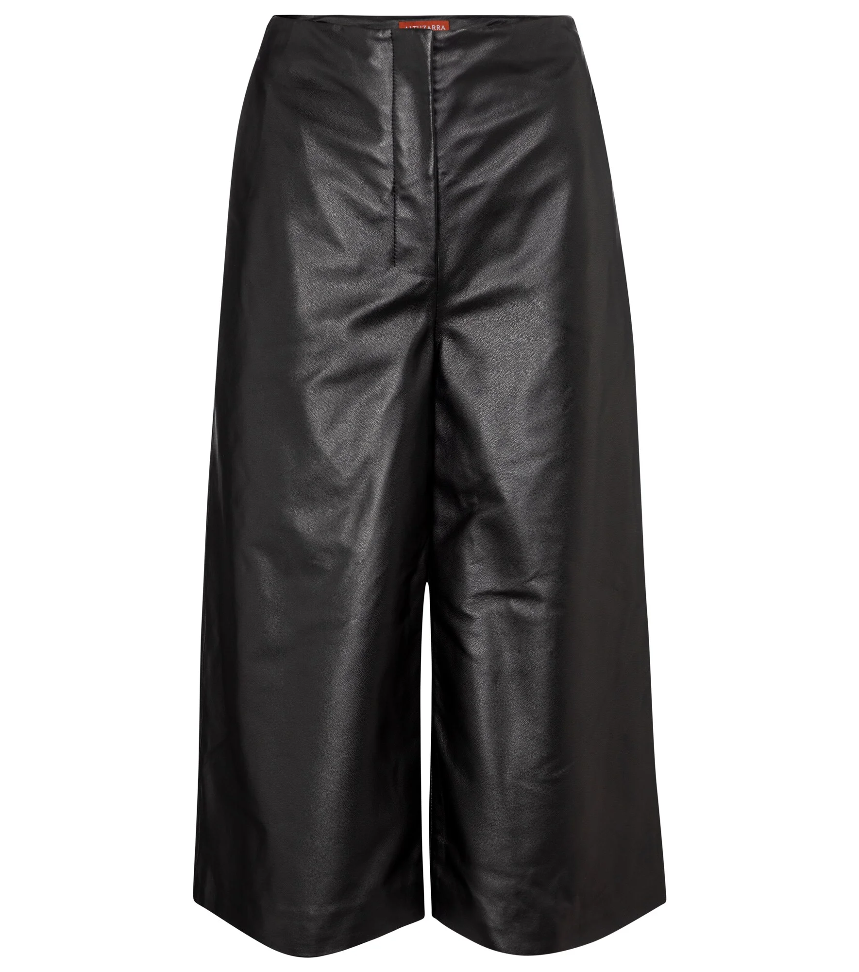 High-rise leather Bermuda shorts - 1