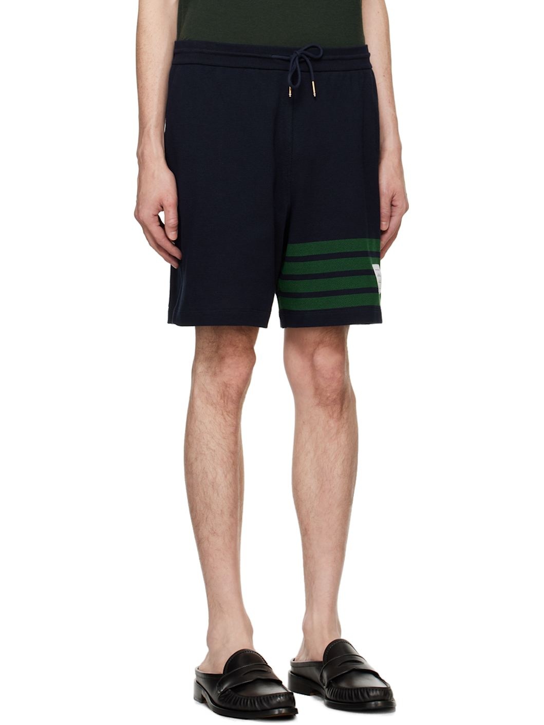 Navy 4-Bar Shorts - 2