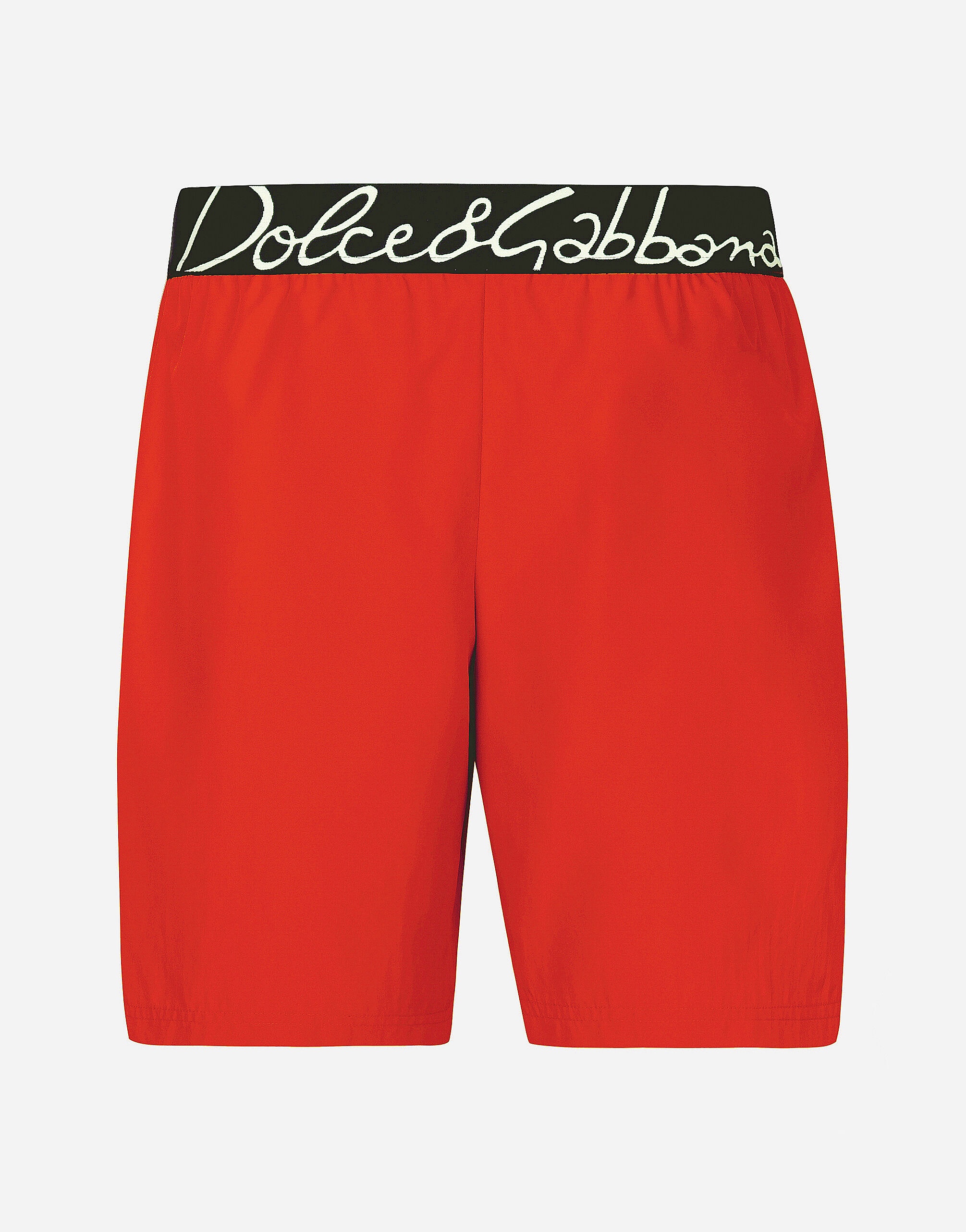 Mid-length swim trunks with Dolce&Gabbana logo - 1