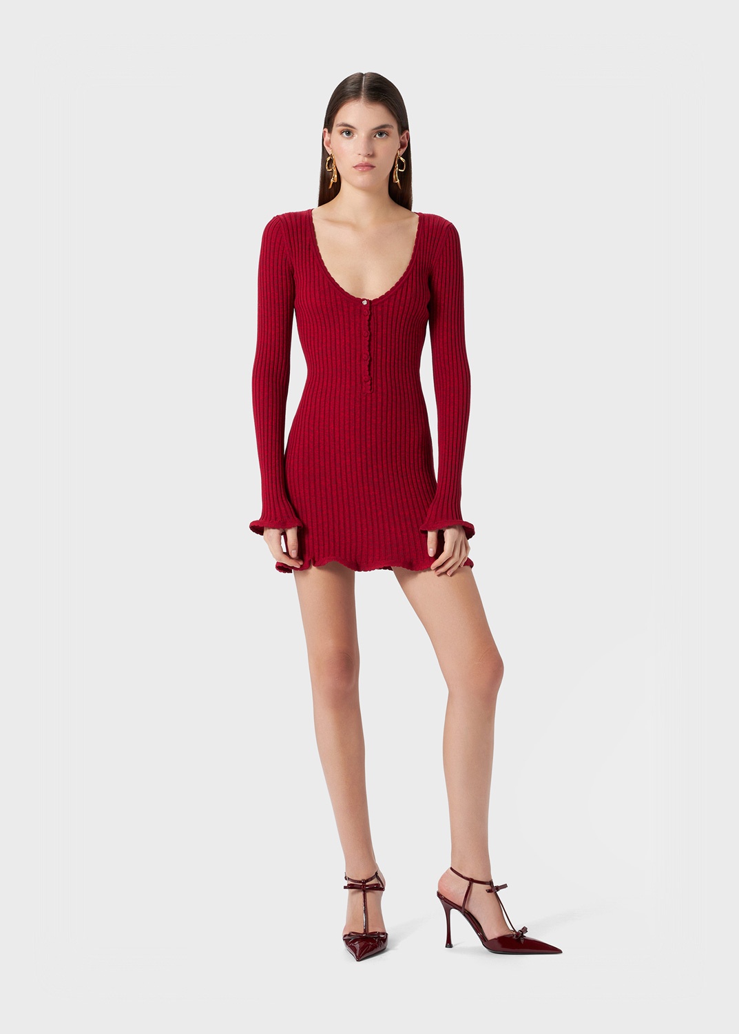 RIBBED KNIT MINI DRESS - 2