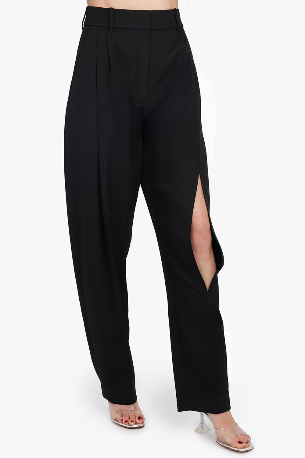 SLIT DETAIL TAPERED PANT | BLACK - 6