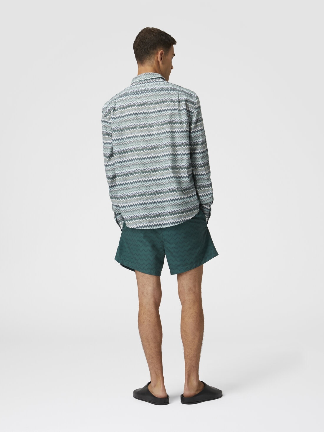 Tonal zigzag swim trunks - 3