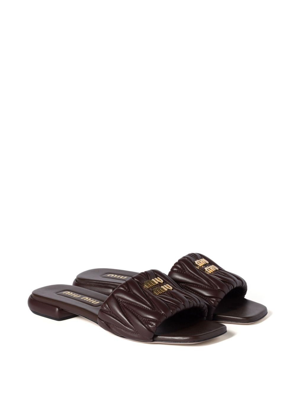 Miu Miu Women Matelassé Leather Flat Sandals - 4