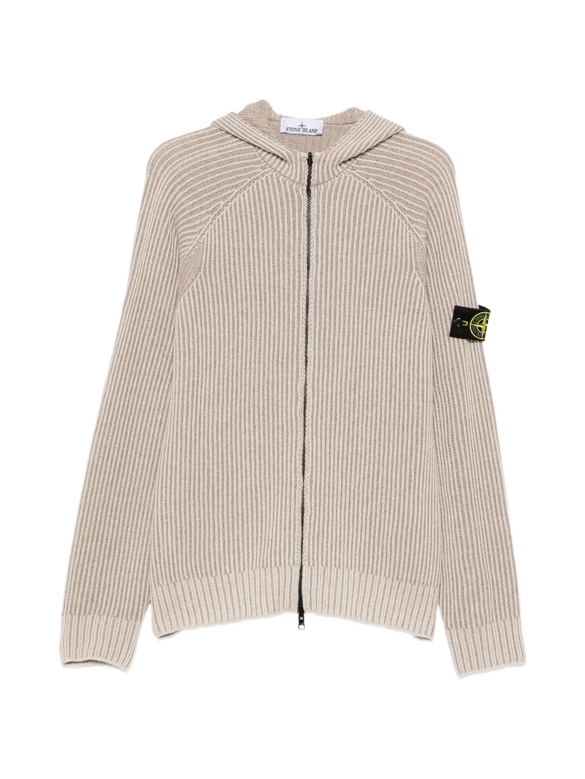 Stone Island Ribbed-knit Zip-up Cardigan - 1