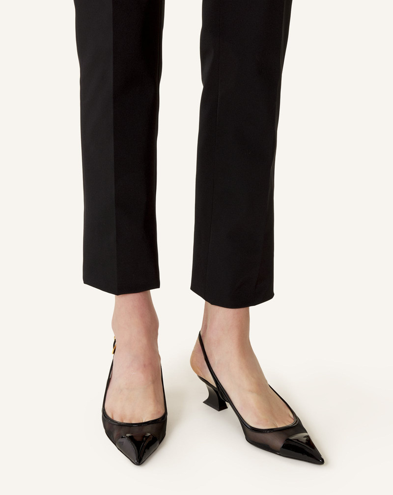 NOCTURNE SLINGBACK IN MESH AND PATENT LEATHER 8