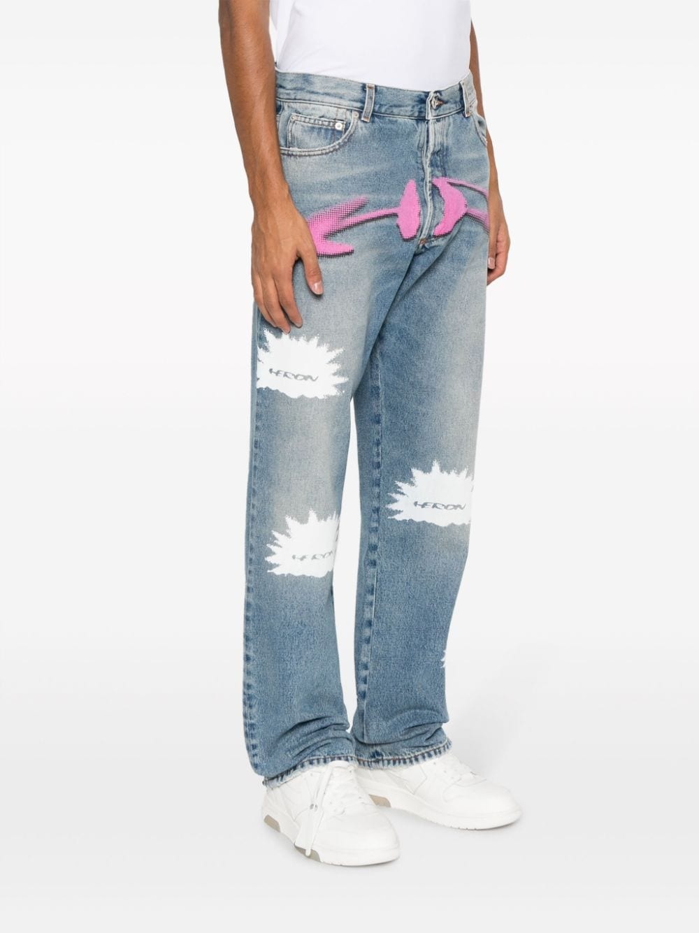 logo-print straight-leg jeans - 3