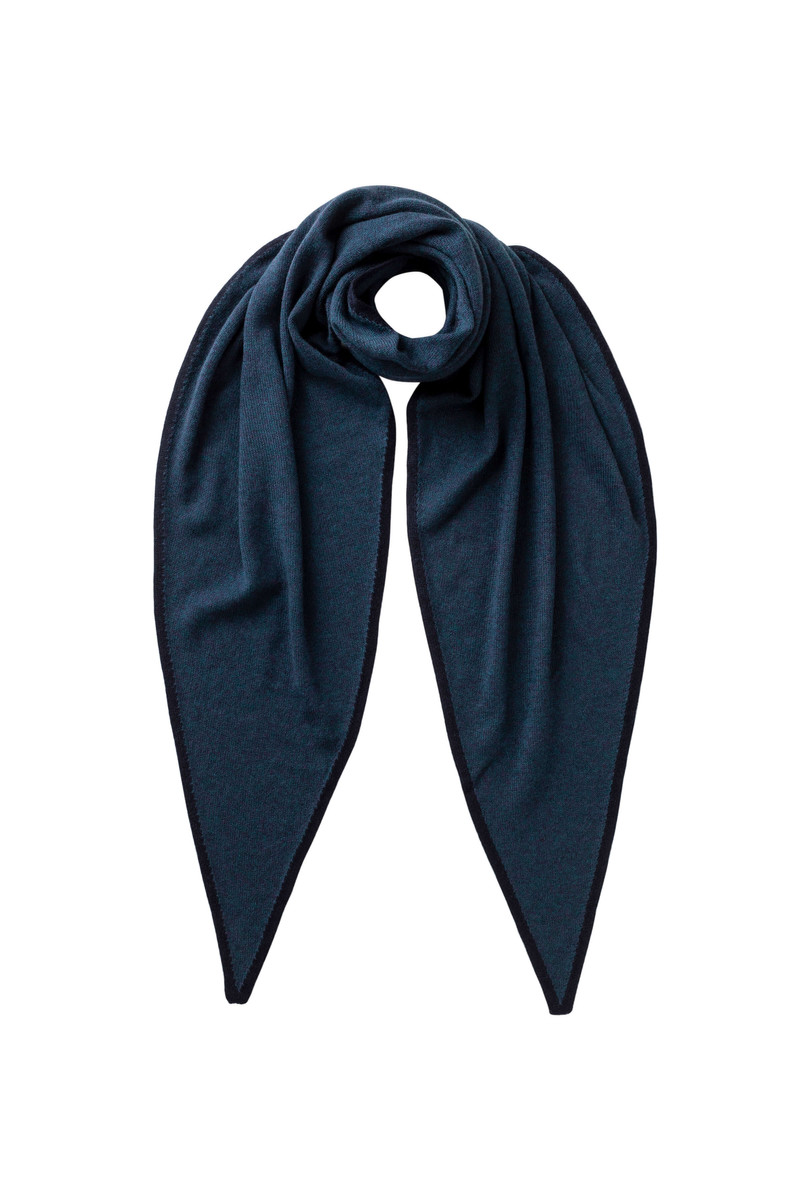 Gauzy Cashmere Navy Diamond Scarf 1