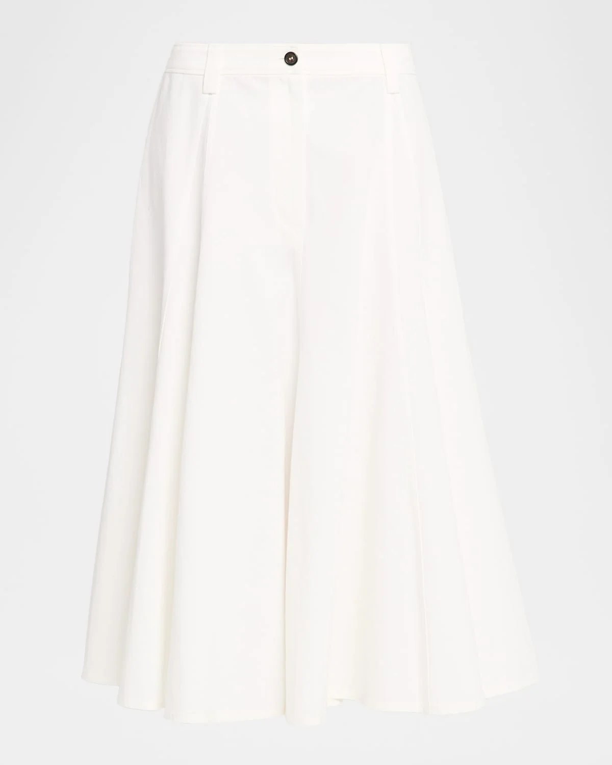 Cotton Paper Twill Midi Flare Skirt - 1