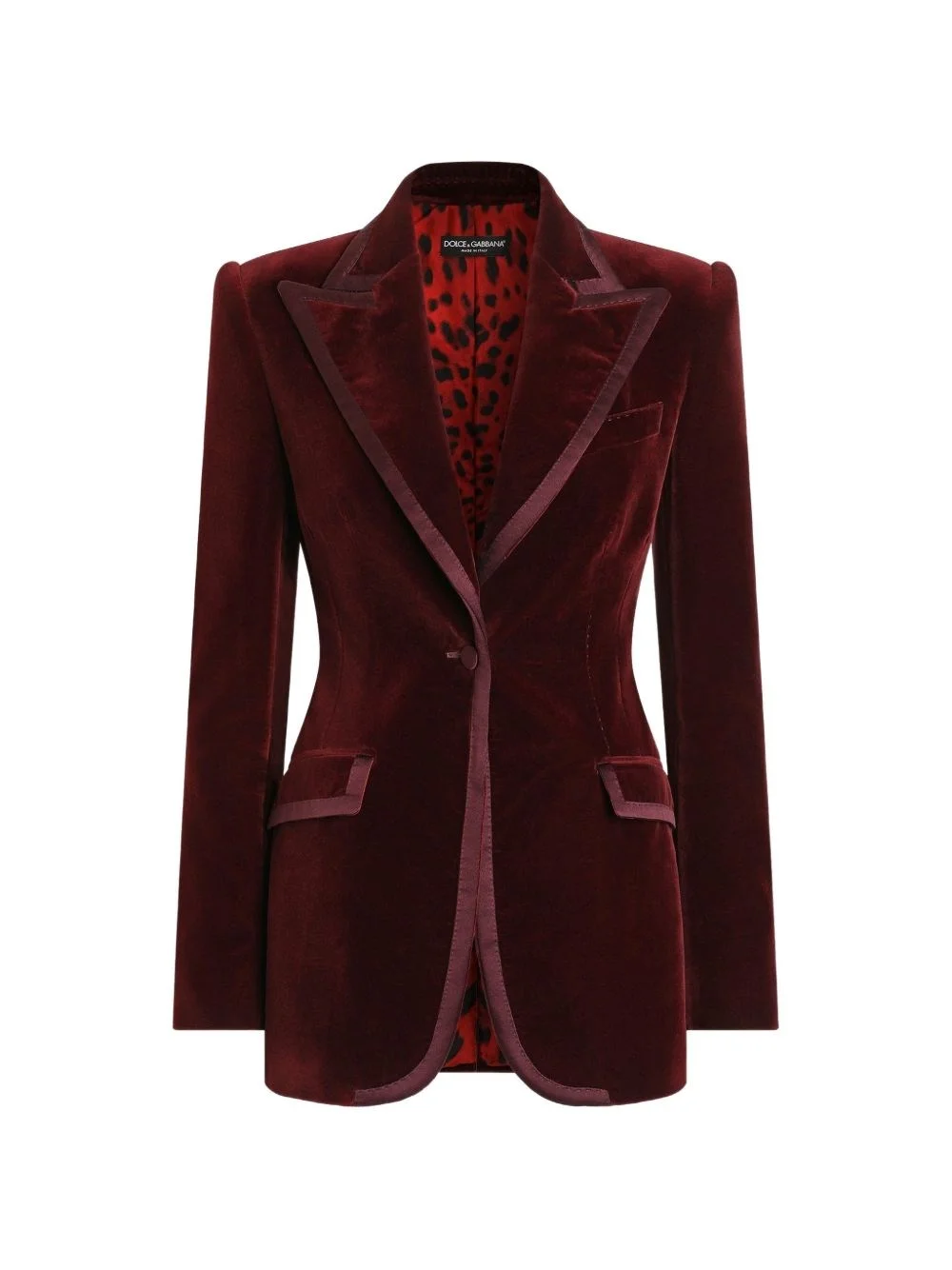 Velvet single-breasted jacket - 1