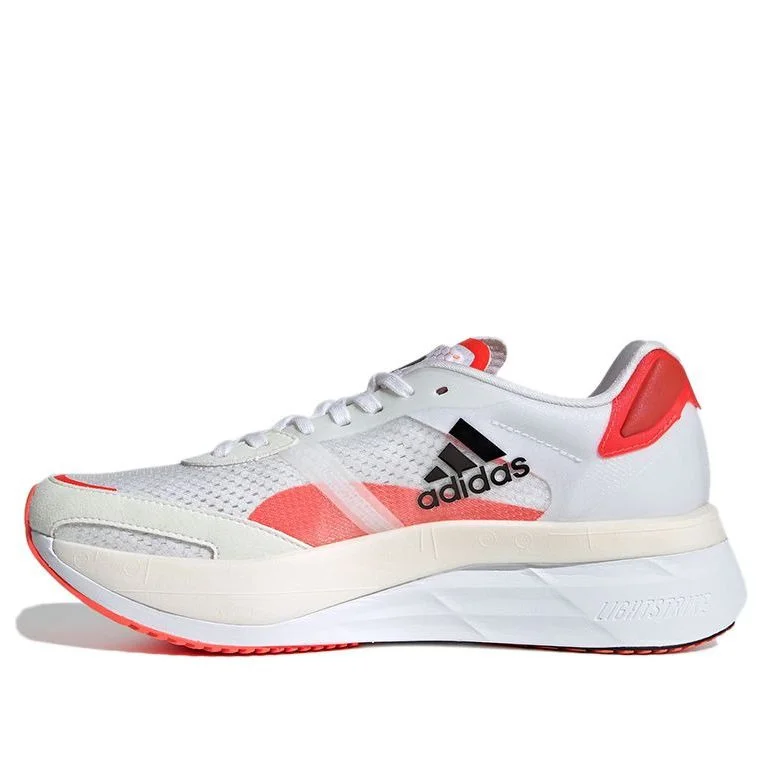 (WMNS) adidas Adizero Boston 10 'White Solar Red' FY4080 - 1