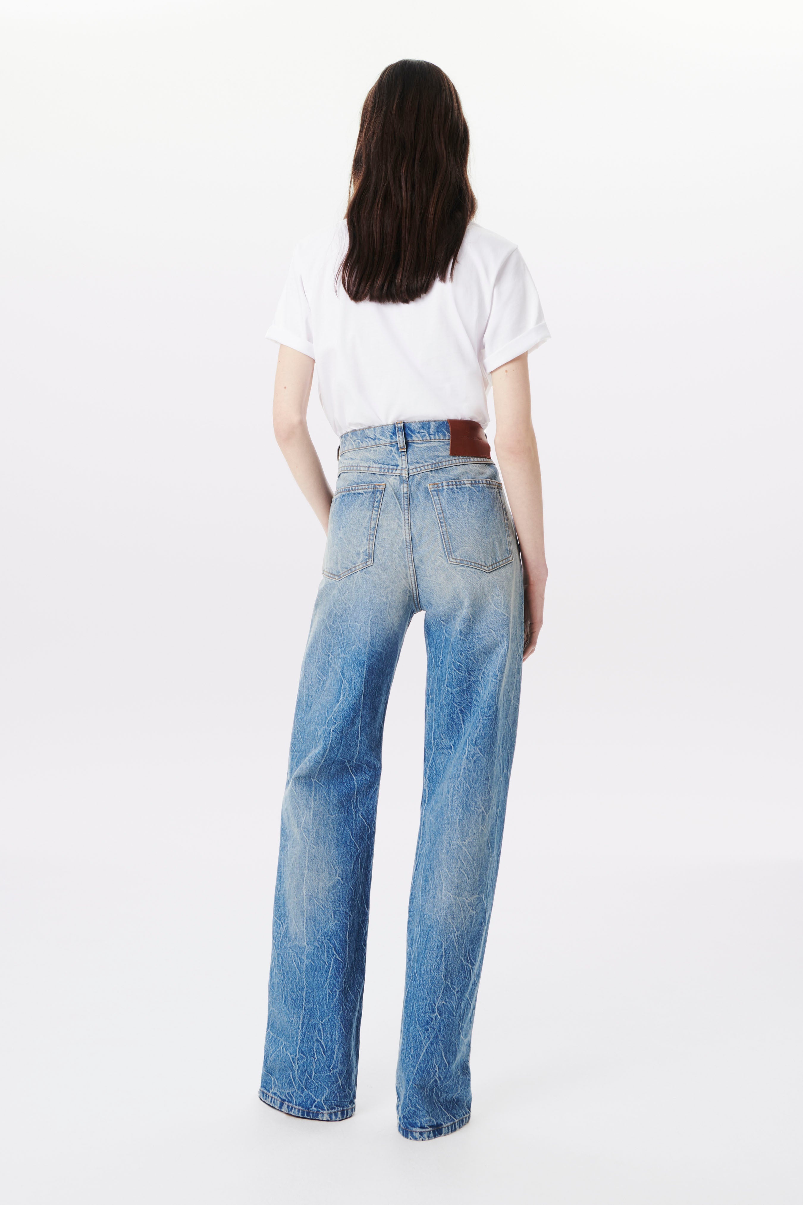 Mia Wide Leg Mid Rise Jean in Miami Wash - 4