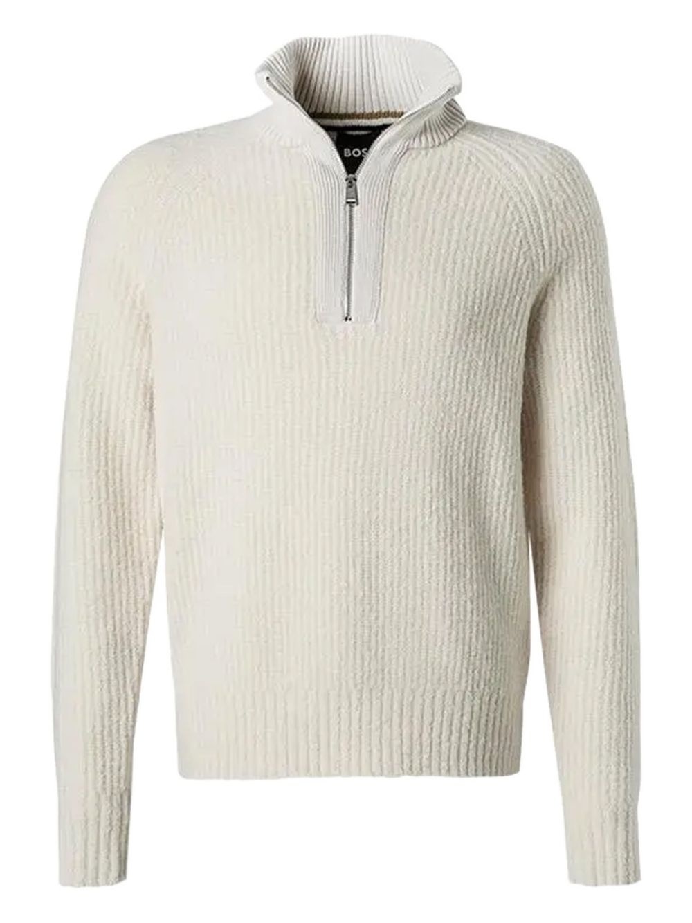 ribbed high-neck half-zip sweater - 1