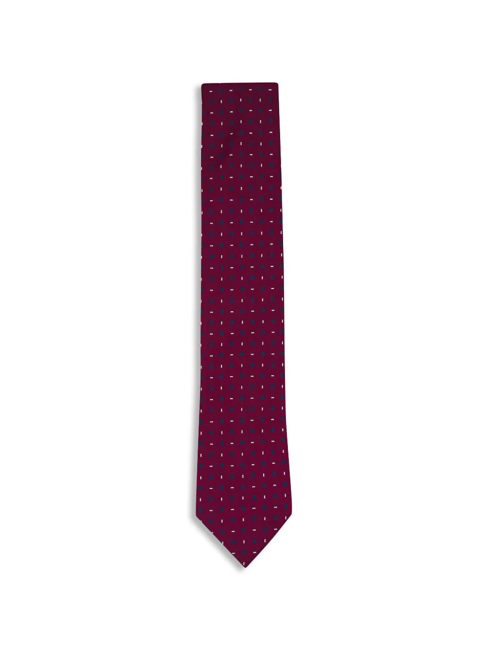 geometric-pattern silk tie - 1