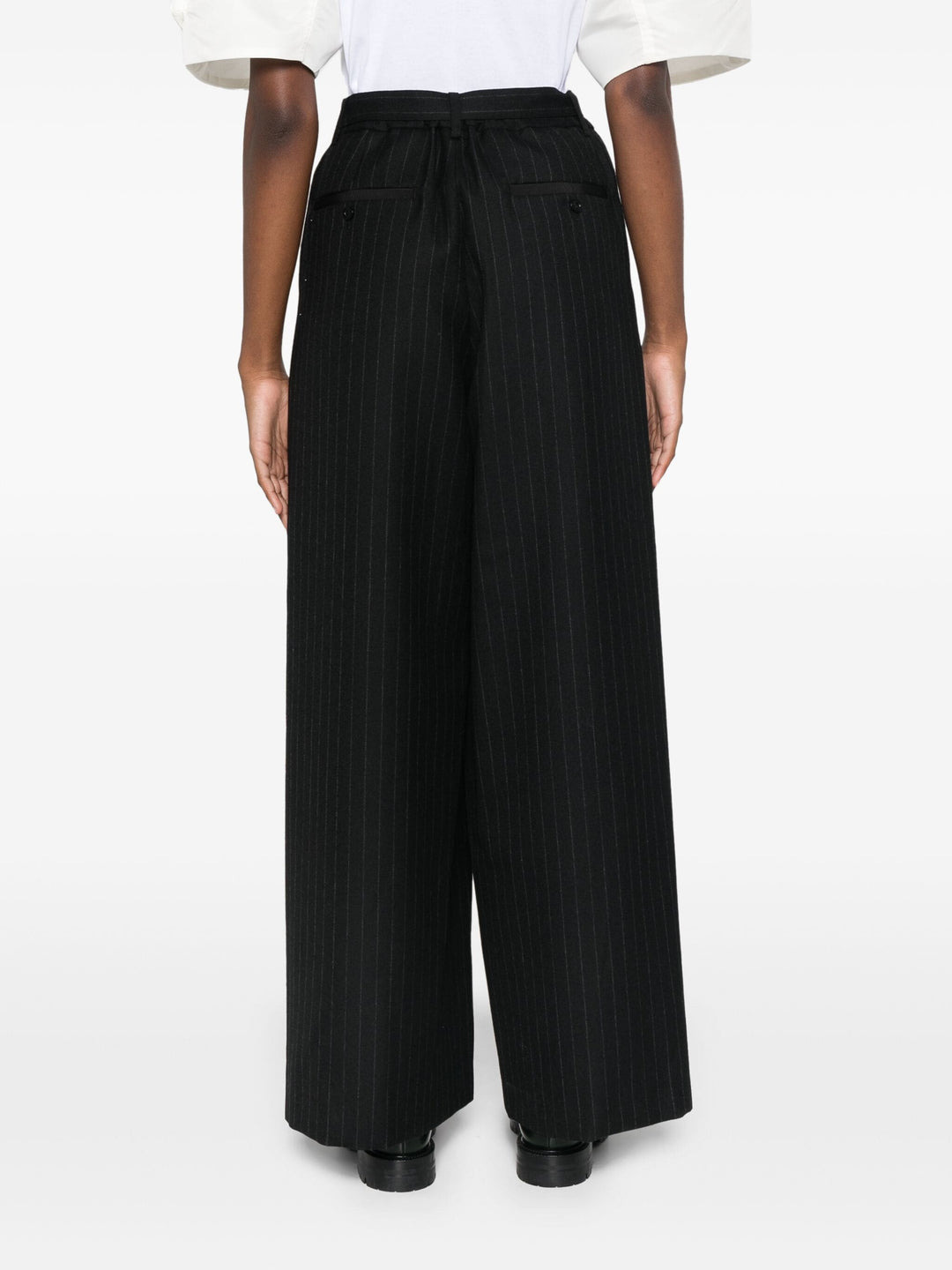 Chalk Stripe Pants Elastic Waist - 4
