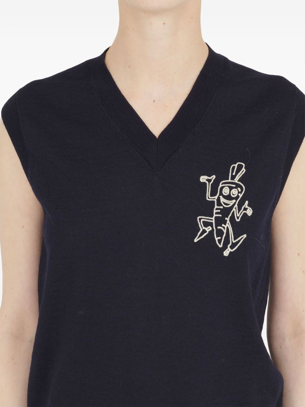 distressed wool vest - 5