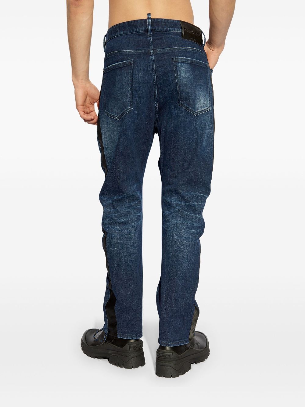 distressed straight jeans - 4