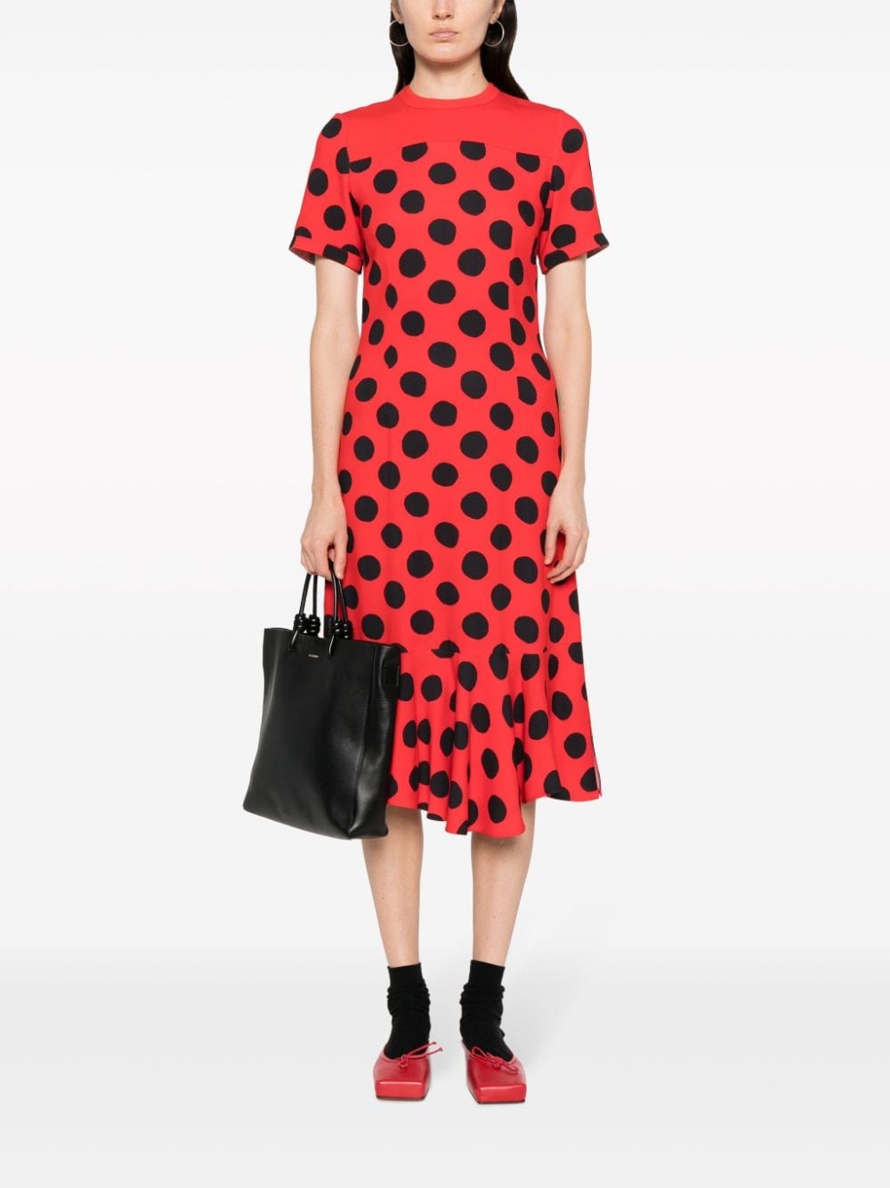 polka-dot pattern midi dress - 2