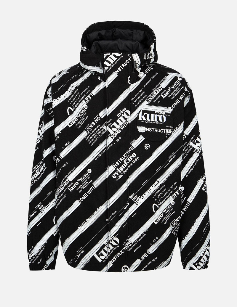 Monogram Logo and Slogan Print Padded Jacket 1