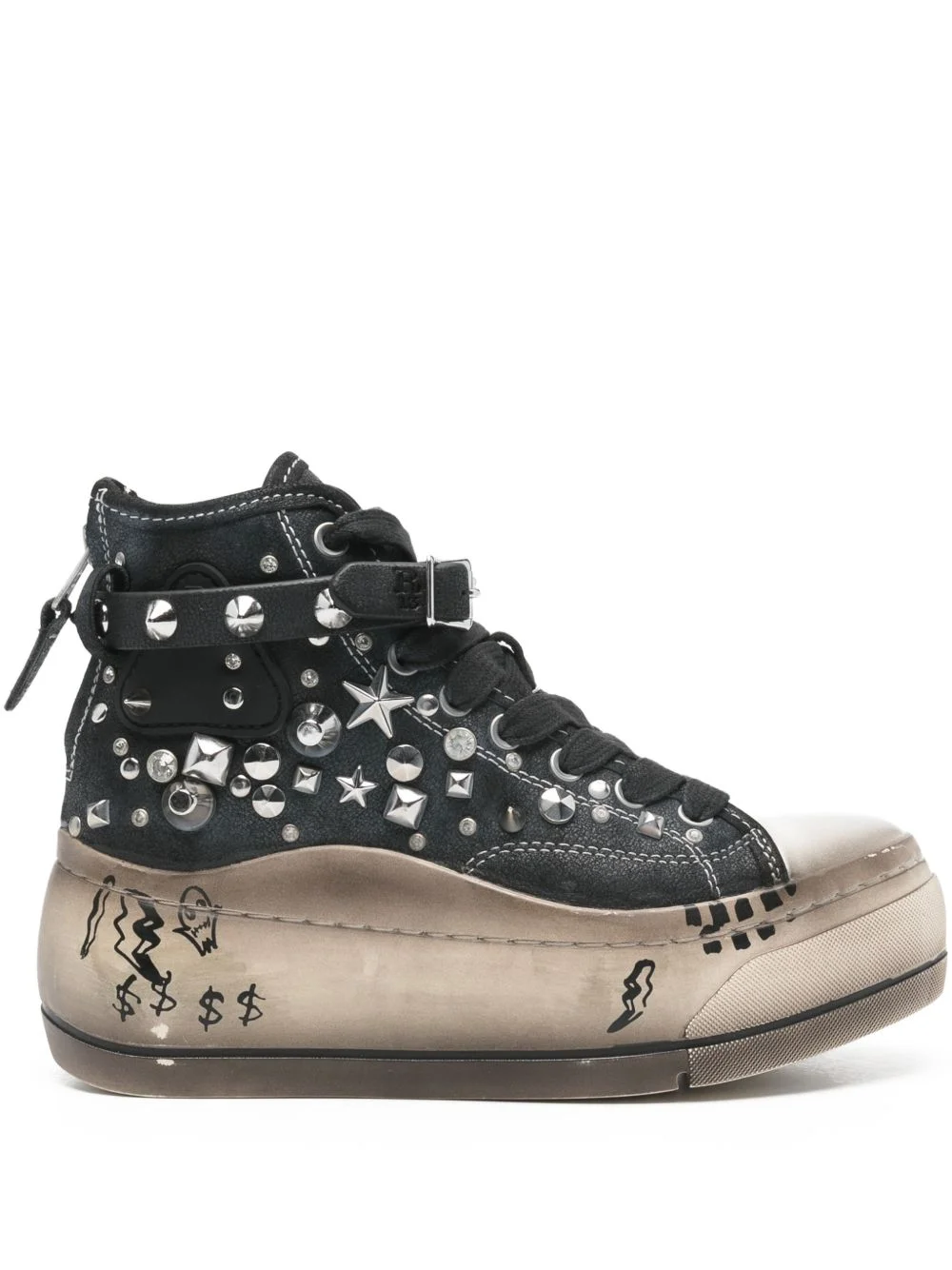 stud-embellished flatform sneakers - 1