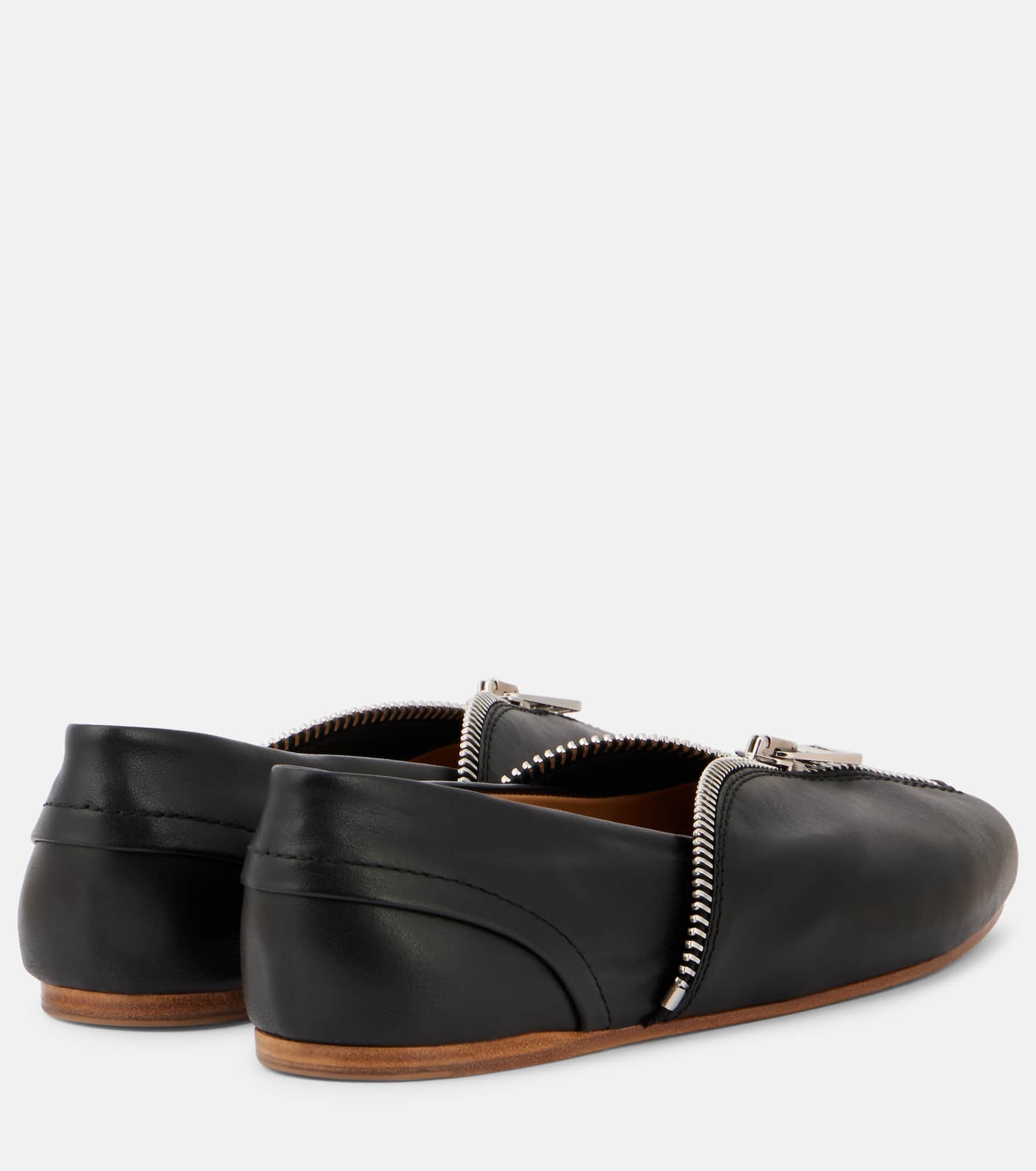 Biker leather ballet flats - 2