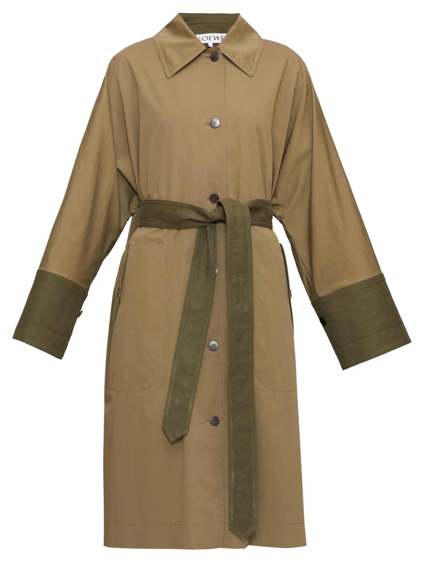 Panelled cotton trench coat - 1