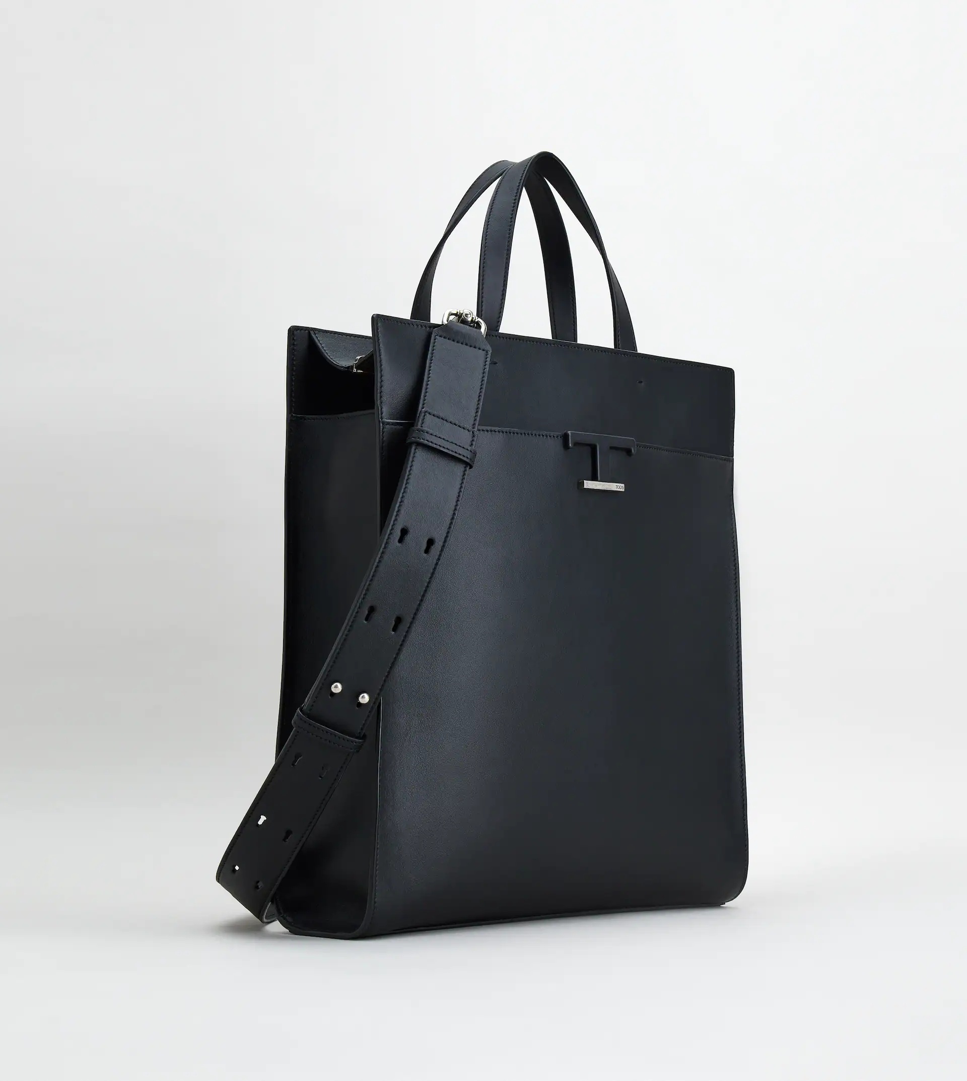 TIMELESS SHOPPING BAG IN LEATHER MEDIUM - BLACK - 2