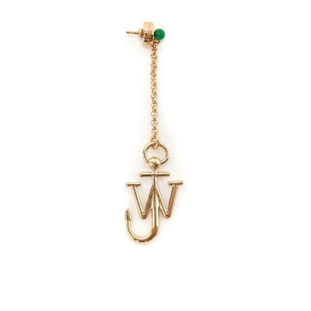 Gold and green asymmetrical Anchor earrings - 3