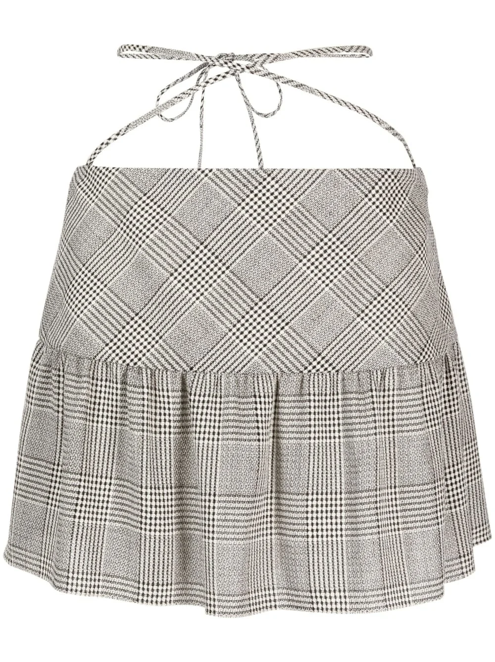 check-pattern mini skirt - 1