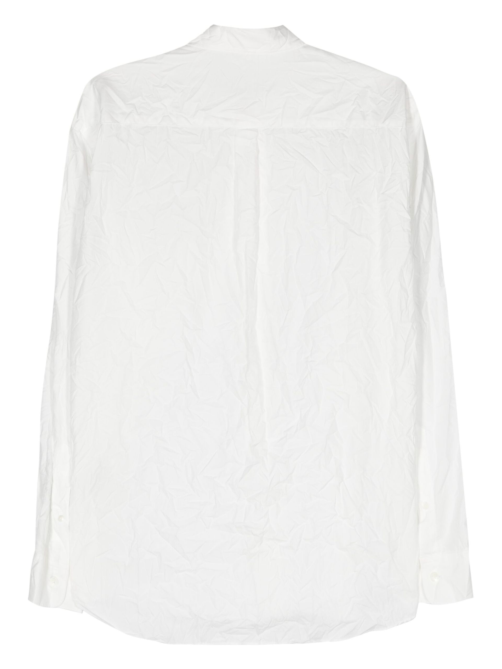 White Crinkled Cotton Shirt - 2