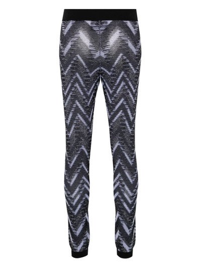 Missoni black zigzag-woven Lurex leggings outlook