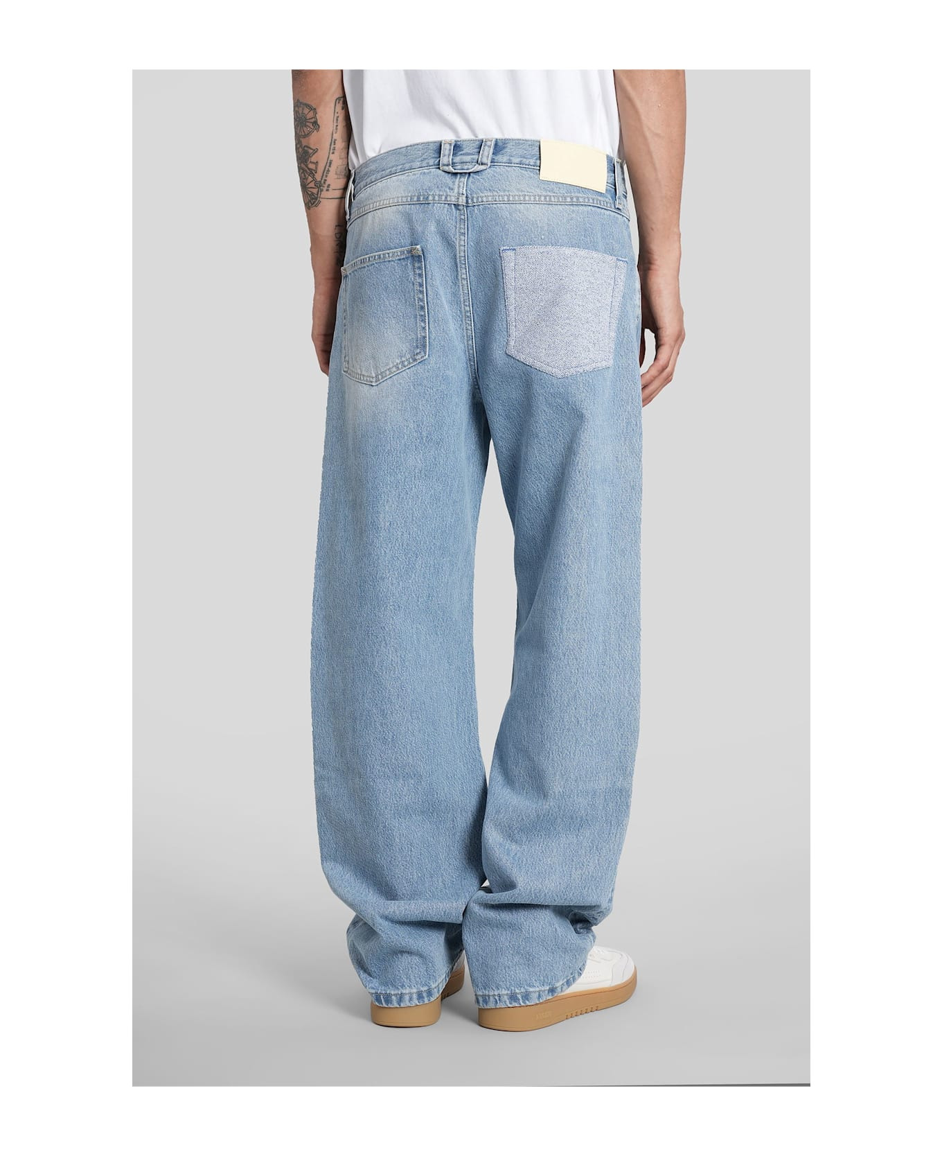 Zine Embroidered Jeans In Cyan Denim - 3