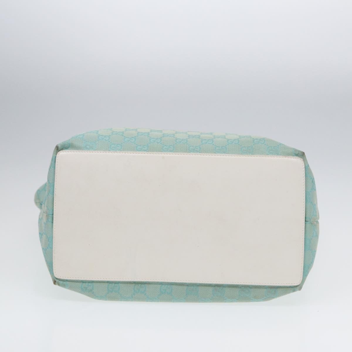 GUCCI GG Canvas Tote Bag Light Blue White Gold 002 002 - 9