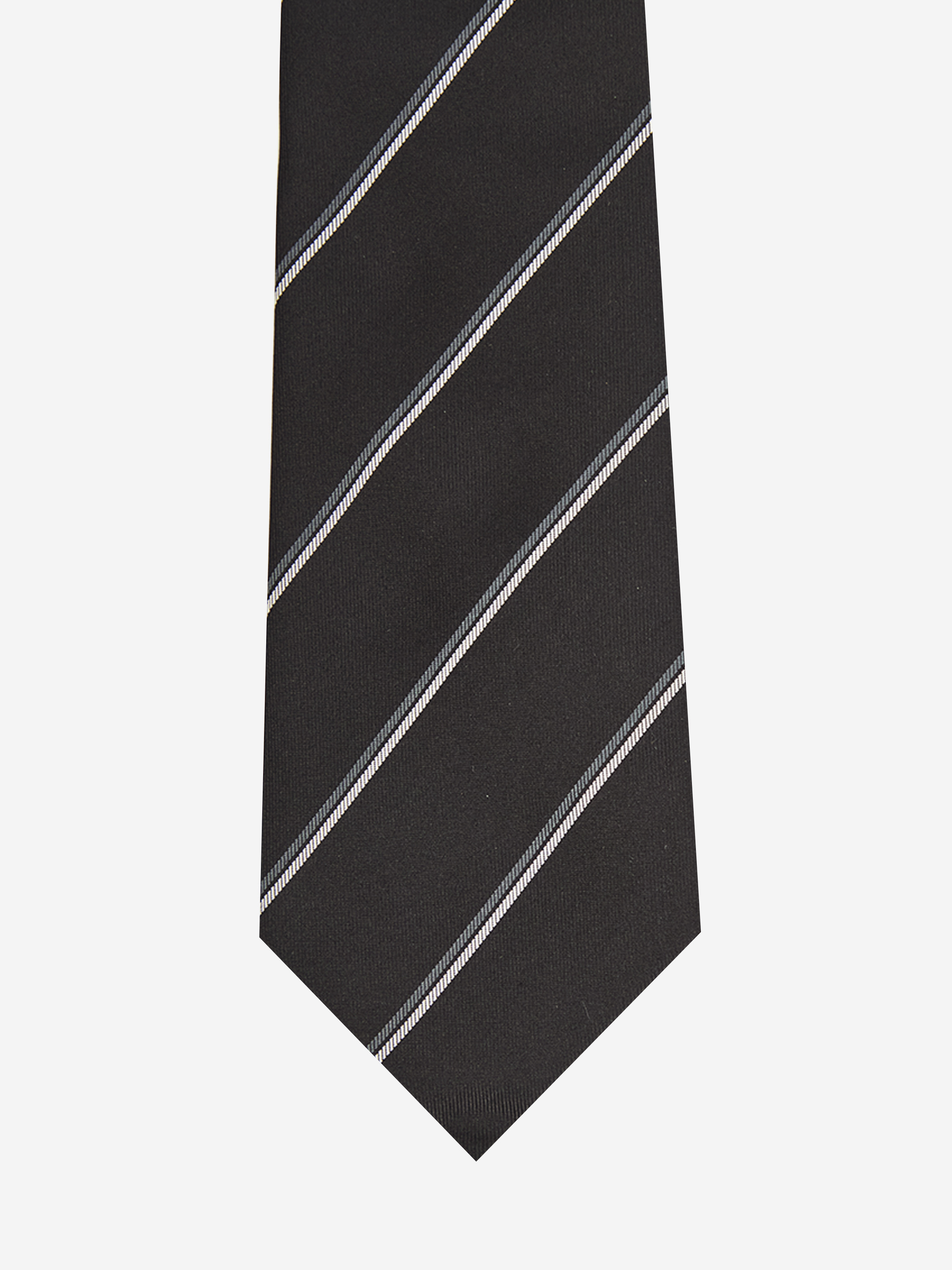 Striped wide tie in silk - 3