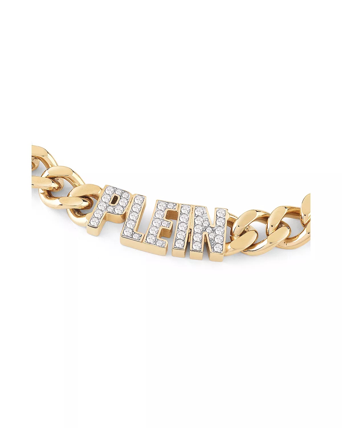 Lettering Gold Tone Chain Necklace, 15" - 3