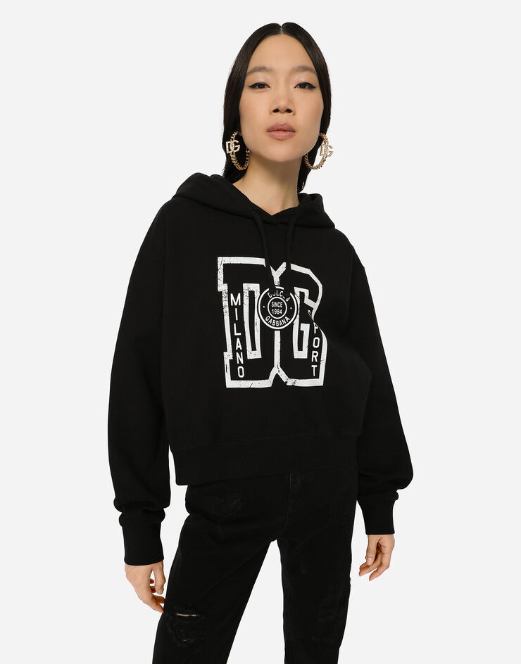 Jersey hoodie with DG print - 4