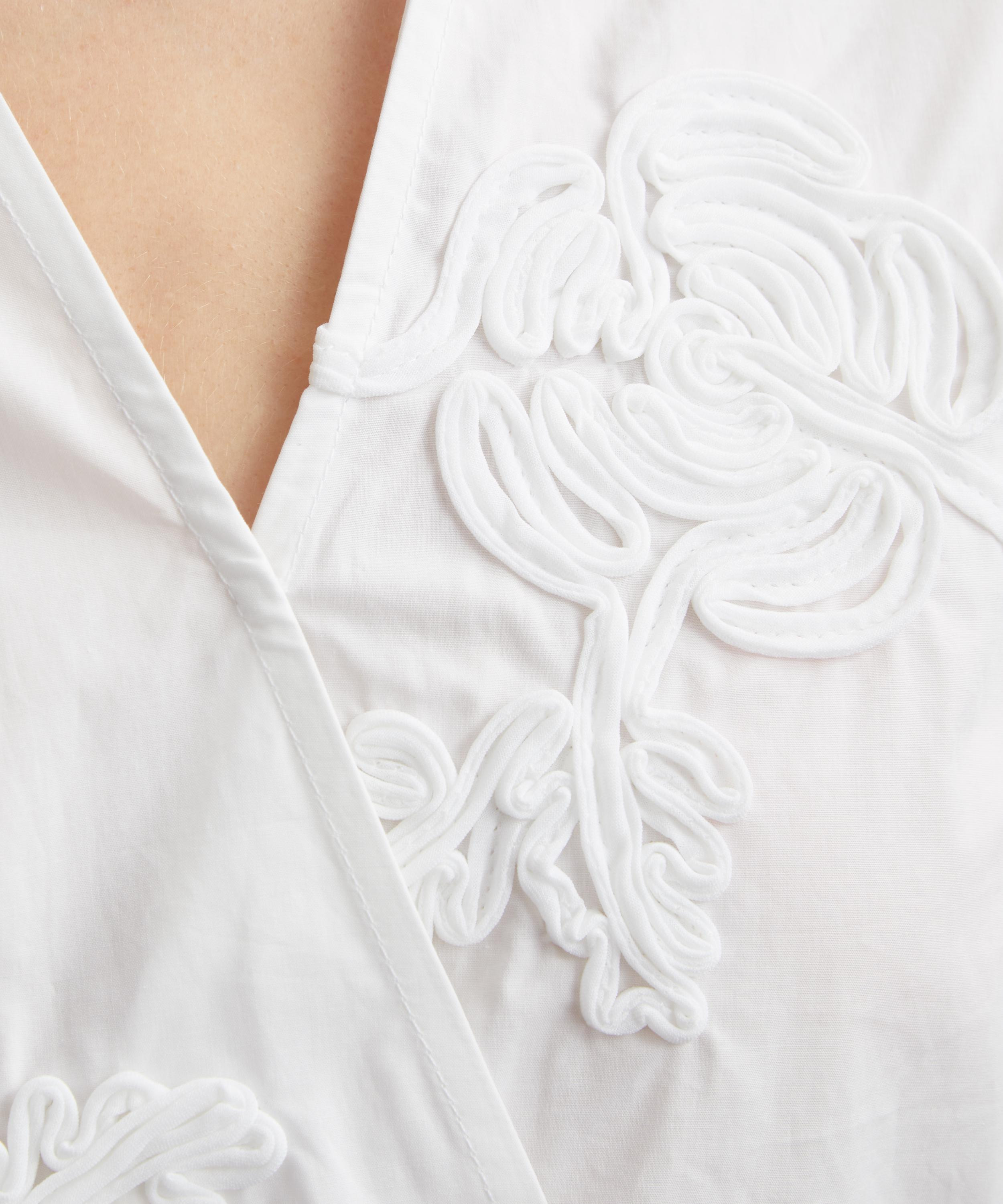 Bright White Flower Wrap Shirt - 5