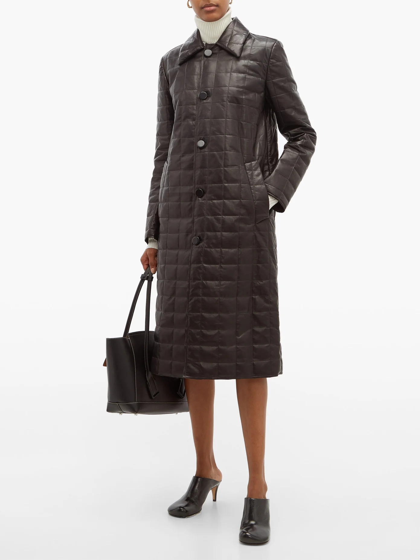 Quilted-leather down-filled coat - 2