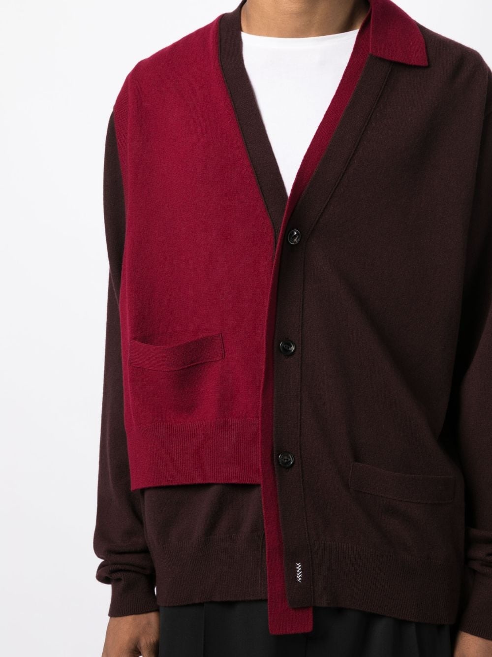 asymmetric wool cardigan - 5