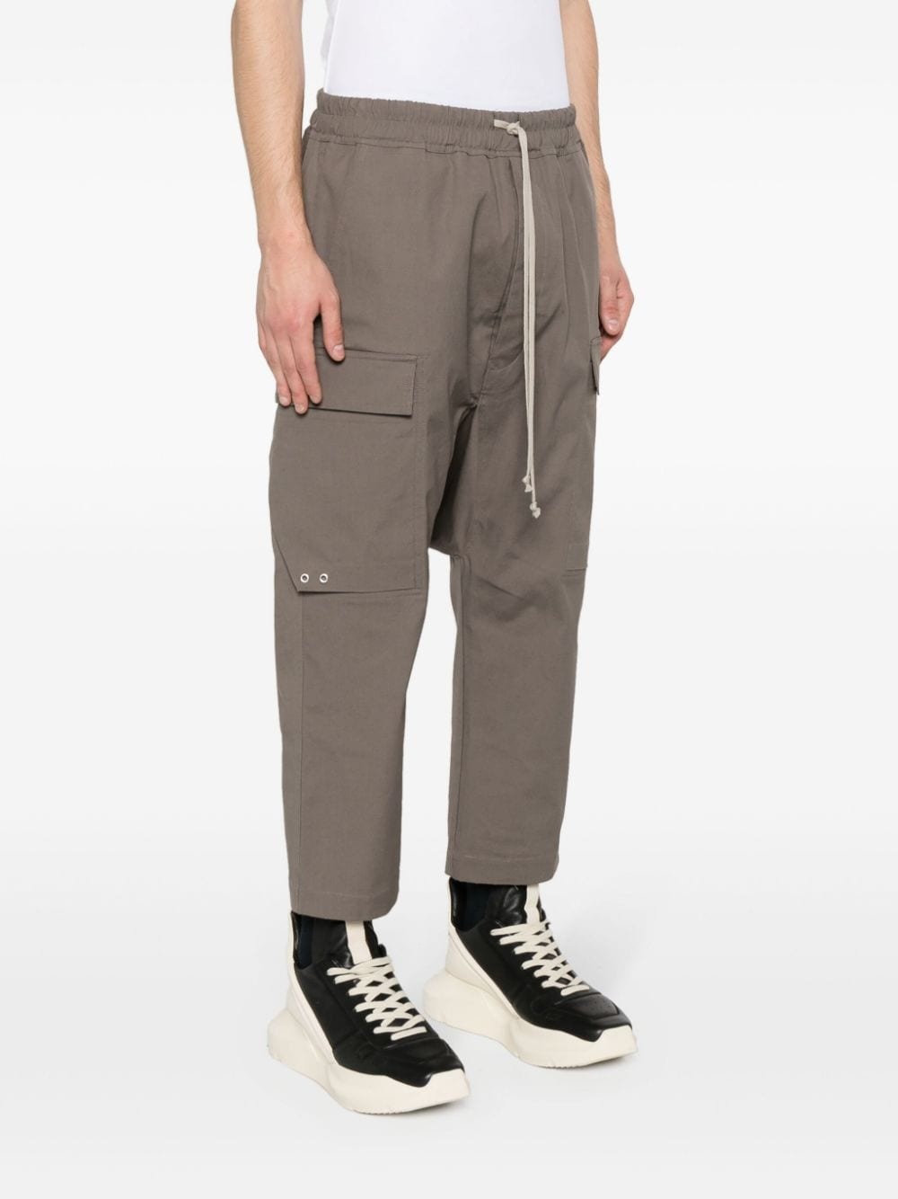 drop-crotch tapered trousers - 3