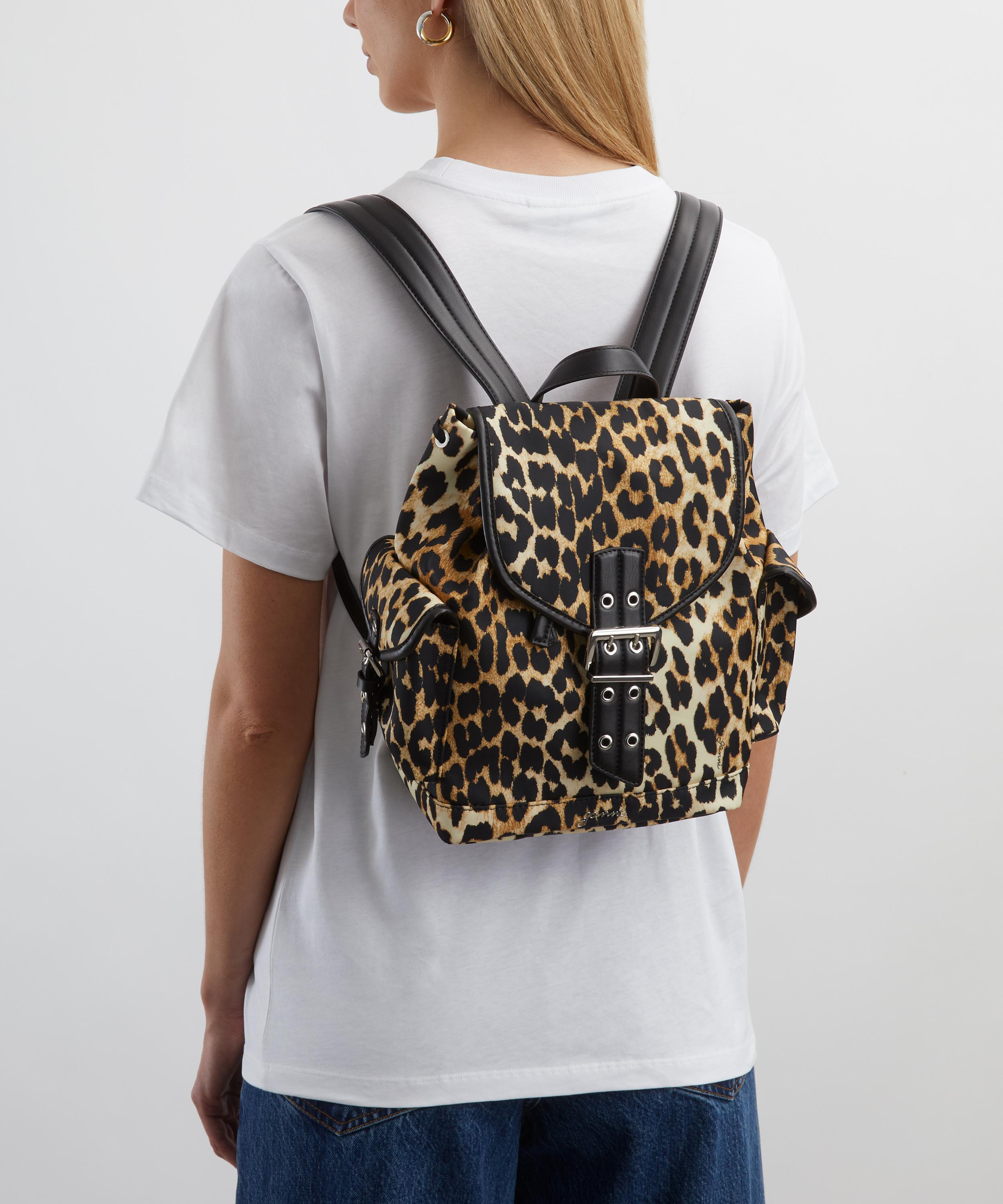 Small Leopard Nylon Bucky Backpack - 2