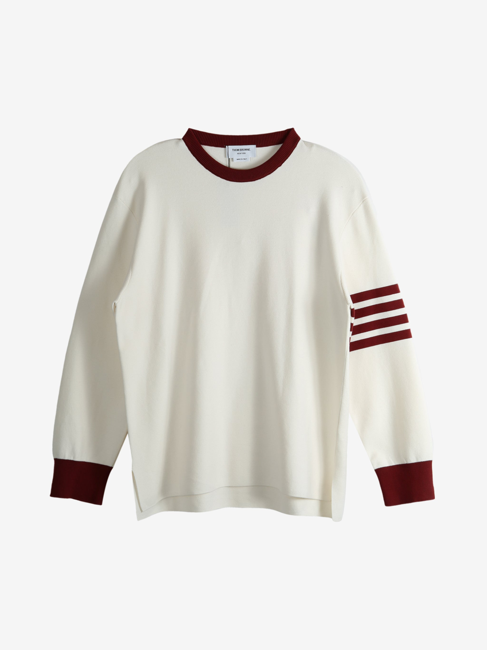 THOM BROWNE - Men Rugby Fit Milani Stitch Crew Neck Pullover - 4